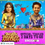 Bhumi Pednekar Instagram - #Repost @eros_now (@get_repost) ・・・ Na है मुदित James Dean aur na है सुगंधा Madonna, पर story hai इनकी 100% happening! 💘😉 #ShubhMangalSaavdhan Trailer-1st Aug. 😄 . #erosnow #ayushmannkhurrana #trailer #2daystogo #1august #bollywood #movie