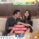 Bhumi Pednekar Instagram - #Repost @akshaykumar (@get_repost) ・・・ From love to marriage to toilet! Watch to know what happens to couples before and after marriage. Video link in bio. #ToiletEkPremKatha @missmalini @toiletthefilm