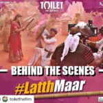 Bhumi Pednekar Instagram - #Repost @toiletthefilm (@get_repost) ・・・ A unique Holi song, watch the making of this colourful melody, #LatthMaar. @akshaykumar @psbhumi @anupamkher @tseries.official @kriarj @viacom18motionpictures @plancstudiosofficial @abundantiaent @fridayfilmworks @neerajpofficial @iprernaarora @ivikramix @tseries.official