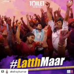 Bhumi Pednekar Instagram - #Repost @akshaykumar (@get_repost) ・・・ ‪Latth-on ke bhoot, baaton se nahi maante. #LatthMaar song coming soon‬. @toiletthefilm @psbhumi
