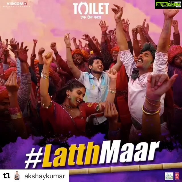 Bhumi Pednekar Instagram - #Repost @akshaykumar (@get_repost) ・・・ Latth-on ke bhoot, baaton se nahi maante. #LatthMaar song coming soon. @toiletthefilm @psbhumi