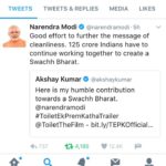 Bhumi Pednekar Instagram - Am so overwhelmed.Thank you so much honourable sir.Its an honour for us to be part of your initiative.Lets change mindsets and make our country clean #swachhbharat #narendramodi #ToiletEkPremKathaTrailer @narendramodi sir 🙏🏻🇮🇳