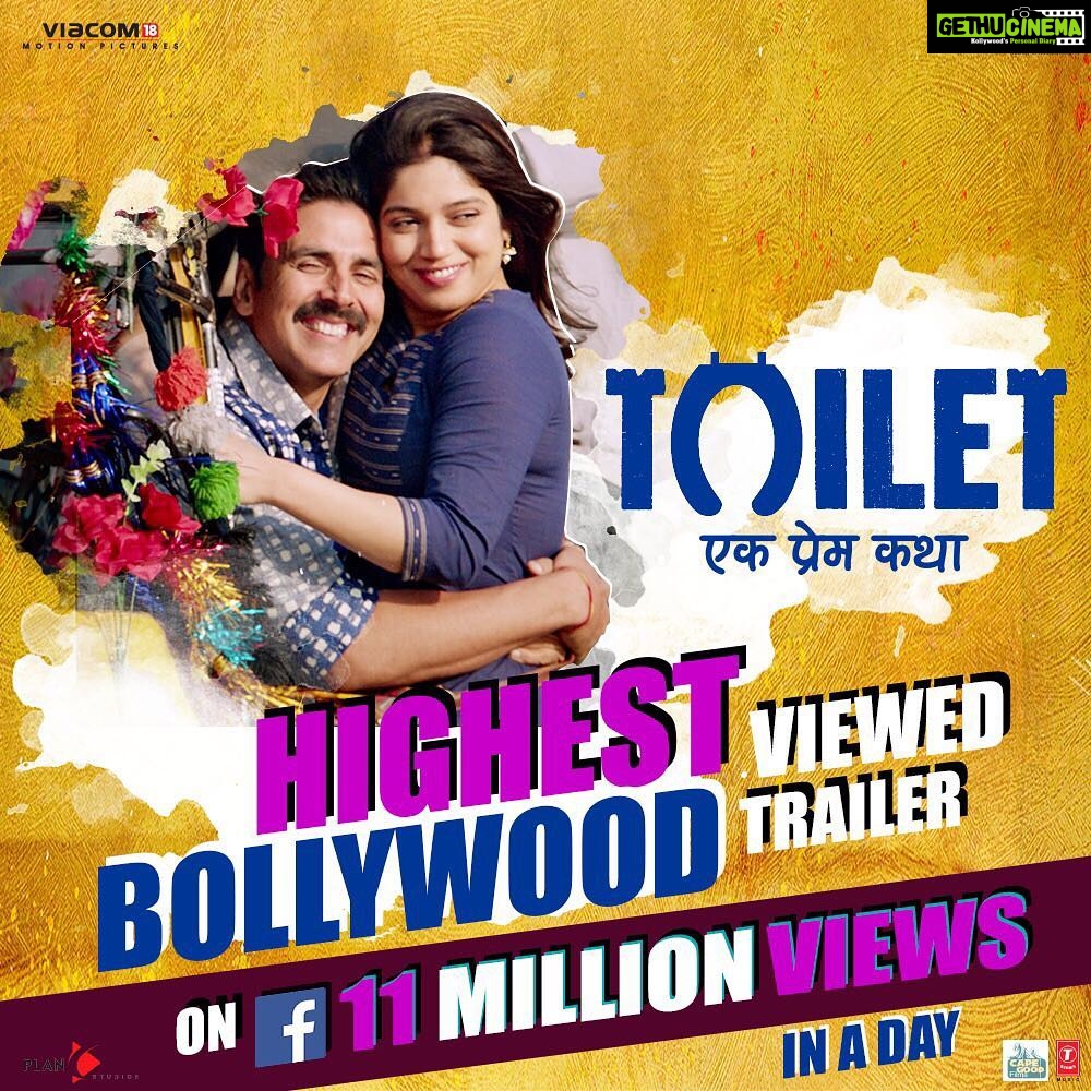 Bhumi Pednekar Instagram - Woohoo such a heartwarming response! Thank you for your love ❤️🙏🏻#ToiletEkPremKathaTrailer @akshaykumar @toiletthefilm