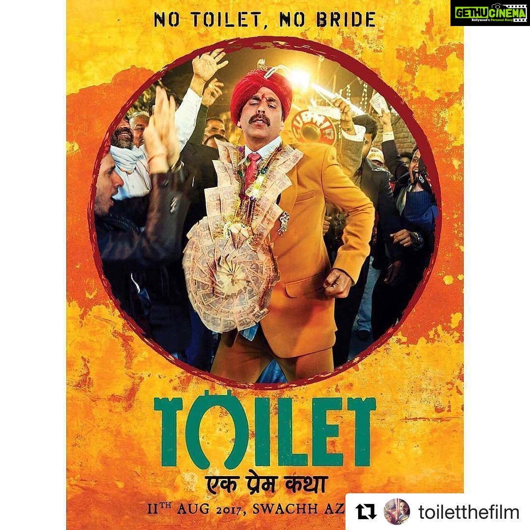 Bhumi Pednekar Instagram - #Repost @toiletthefilm (@get_repost) ・・・ No TOILET, No Bride! As simple as that. #ToiletAaRahiHai Toilet Ek Prem Katha TRAILER OUT TOMORROW @akshaykumar @psbhumi @anupampkher @abundantiaent @viacom18motionpictures @fridayfilmworks @kriarj.entertainment @neerajpofficial @iprernaarora @ivikramix @plancstudiosofficial