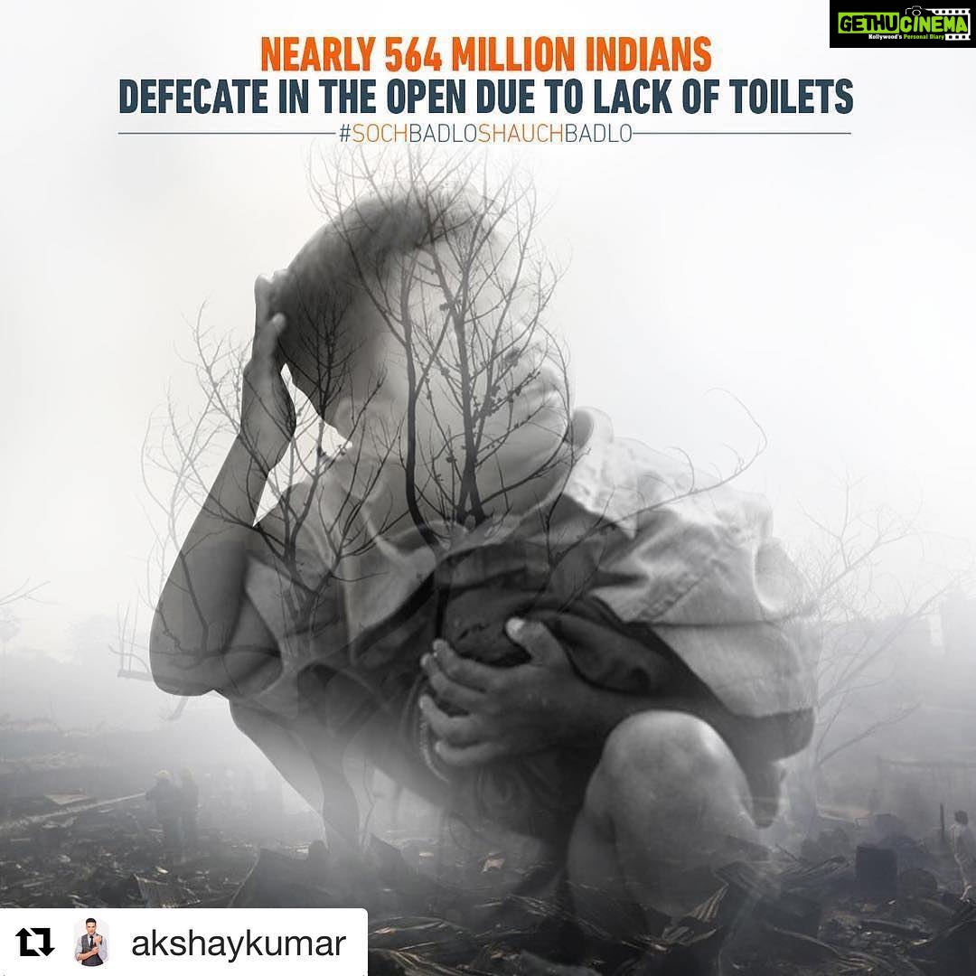 Bhumi Pednekar Instagram - #Repost @akshaykumar (@get_repost) ・・・ TV hai, mobile phone hai... lekin TOILET nahin! Do you know 564 million Indians defecate in the open? #SochBadloShauchBadlo 
