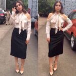 Bhumi Pednekar Instagram - Trying to Conquer the heat with pastels and mindsets with #toiletekpremkatha ❤ styled by @niharikabhasinkhan21 ,assisted by @ria__kapoor @tasneemabrar ,Hair by @gohar__shaikh ,makeup by @sanjay_celebritymakupartist #tepkon11thaugust #promotions