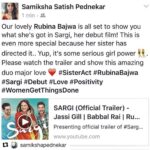Bhumi Pednekar Instagram – @rubina.bajwa @neerubajwa more power to the bajwa sisters ❤🙏🏻👏🏻💪🏻.. check out the trailer to their new punjabi film,that the pretty #Rubinabajwa debuts in as an actor and So talented Neeru bajwa as the director. Congratulations 👏🏻👏🏻👏🏻 Here’s #sargi – https://youtu.be/tV271kQbaDo