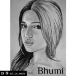 Bhumi Pednekar Instagram - Super love .#Repost @art_by_seda with @repostapp. ・・・ #BhumiPednekar #art #FanArt #new #sketch #byme #pencil #drawing #Bollywood #celebrities #movies #actor #actress #stars