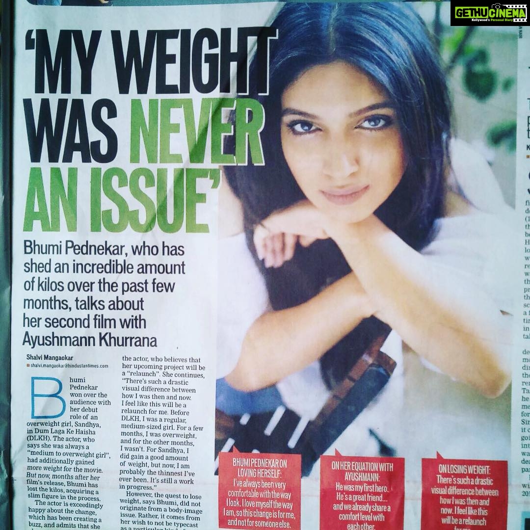 Bhumi Pednekar Instagram - In today's Hindustan Times.. 😎🙏✌️#Manmarziyan #gratitude