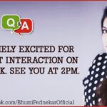 Bhumi Pednekar Instagram - So so so excited to be chatting up with you guys on my Facebook page today..My first Q and A session with you lovely people..see you at 2pm today ❤️🙏💥