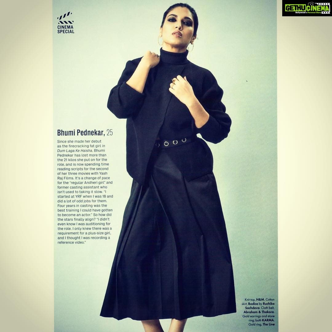 Bhumi Pednekar Instagram - In Elle. #elleindia #black #GirlsRuleTheWorld #DramaQueen#bollywood