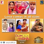 Bhumi Pednekar Instagram - #Repost @sonytvofficial with @repostapp. ・・・ Watch a unique love story of Prem and Sandhya in the World Television Premiere of 'Dum Laga Ke Haisha' TONIGHT at 8 PM #DumLagaKeHaisha #AyushmannKhurana #BhumiPednekar #MoviesOnSony #WorldTelevisionPremiere #SonyTv