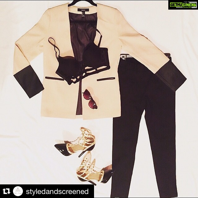 Bhumi Pednekar Instagram - It's here.. @shermeenk620 our soon to be lawyer has started her very own beauty and fashion handle - @styledandscreened .Am so excited that you're doing..us girls really need those tips here and there ..happy exploring peeps.#girldiaries #bff #vanitymakesmehappy @repostapp. ・・・ Blazer: @forever21, faux leather-trimmed blazer in Taupe, $42.80 Bralette- @topshop Pants- @asos, high waisted pants $40-$45 Shoes- @gojane, believe they are sold out, similar pair can also be found at @lolashoetique Can't lie, one of my favorites. so #chic #styledandscreened #s2 #beautyblogger #fashionblogger #fashion #trendsetter #igers #stylesecrets #glamour #beauty #lifestyle #vogue #modernmuse #wakeupandmakeup
