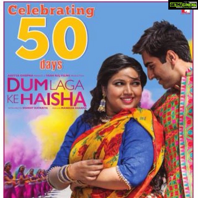 Bhumi Pednekar Instagram - Dum Laga ke Haisha celebrates 50 days of being in theatres :)) 8th weekend for us...just can't Explain this feeling.. #gratitude#dumlagakehaisha#yrf#yashrajfilms