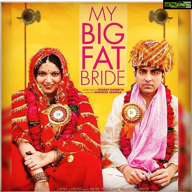 Bhumi Pednekar Instagram - International poster for #dumlagakehaisha rechristened as #mybigfatbride #yashrajfilms :)))