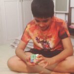 Bhumi Pednekar Instagram - The genius in the family....rubics cube in no time... @ronithooda#love#brother#baby#genius#cousins#home#familytime#superlove#thingswedoinlife