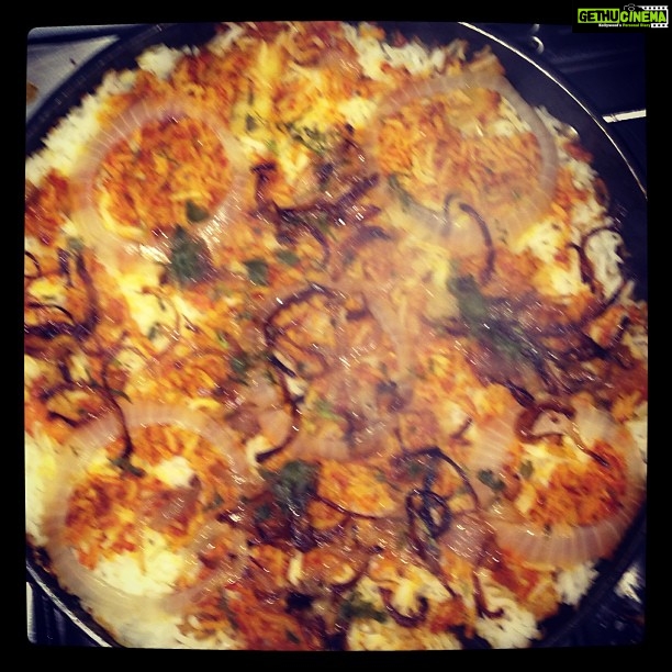 Bhumi Pednekar Instagram - Neil's creation...#dinner#bff#cooking #self#taught#cook#prawnbiryani#foodcoma#love