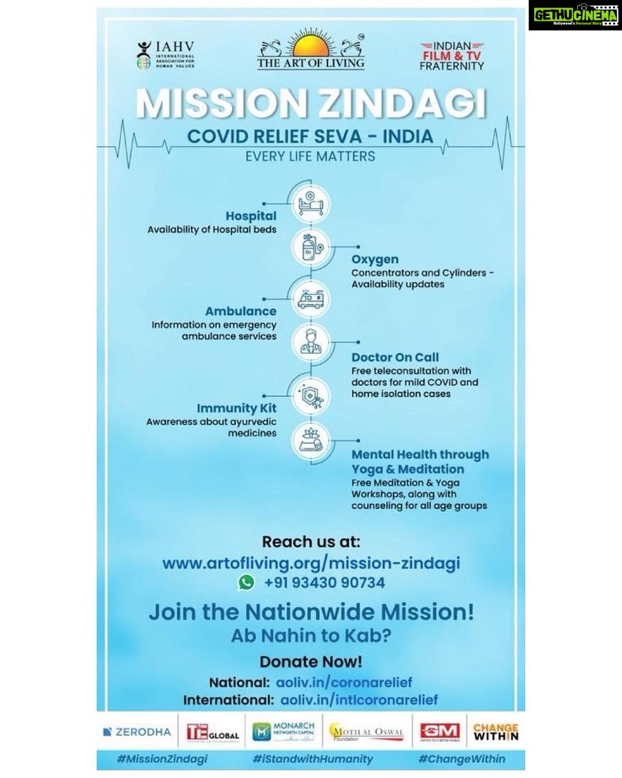 Bhumi Pednekar Instagram - #MissionZindagi aims to provide updated information on all essential resources in our fight against the COVID virus. We hope it can help many :) @artofliving