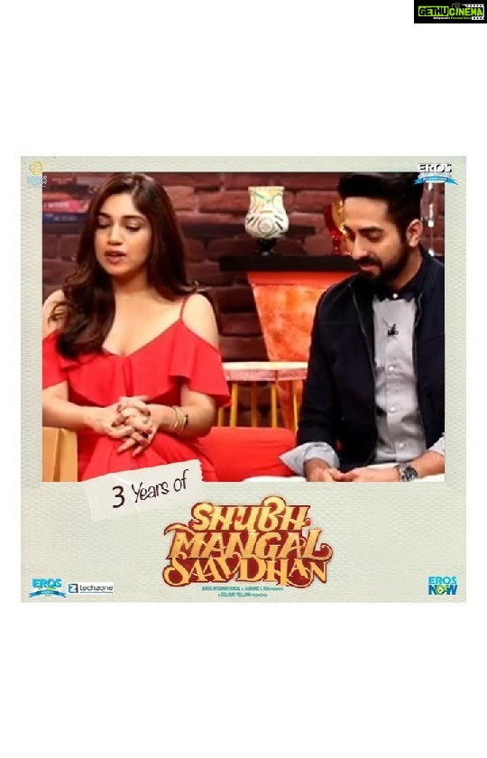 Bhumi Pednekar Instagram - One of my favourite films. I still can't believe it's been #3YearofShubhMangalSaavdhan. Thank you @aanandlrai sir for believing in me, #RSPrasanna for making me a part of your vision, @hiteshkewalya for penning these beautiful characters and @ayushmannk for being the best co-star that I could have ever wished for & the entire team of SMS for your constant support 🙏 . @krishikalulla @hiteshkewalya @anujdhawan13 @sandymeranaam #kanupriya @seemabhargavapahwa @cypplofficial @erosnow @neerajsood2006 @anshul14chauhan @supriyarshukla #chitranji #anmol #manuj