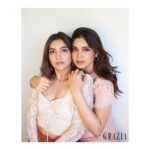 Bhumi Pednekar Instagram - Beauty x Pednekar Sisters x Grazia 🧚‍♀️ . . . #itsastateofmind #goodmorning #pednekarsisters #coverstars #june @samikshapednekar @graziaindia