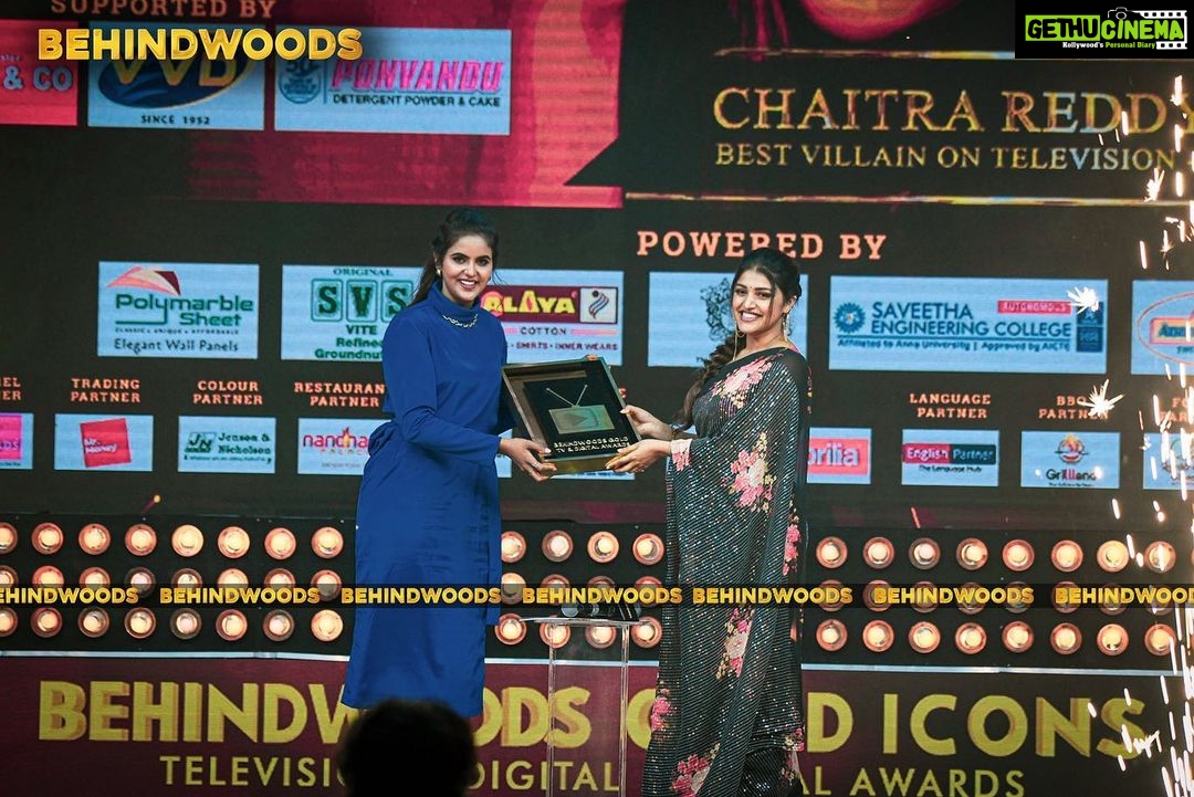 Chaitra Reddy Instagram - Thank you for recognizing my hard work @behindwoodsofficial .I'm glad the project was a success and I’m enjoying being part of it." To all the people who are supporting me - showering your immense love towards me and my work Thank you for the sunshine you bring into my life ✨ You guys are truly amazing 😻 Costume : @zol_studio Make up : @kaviyaartistry_off