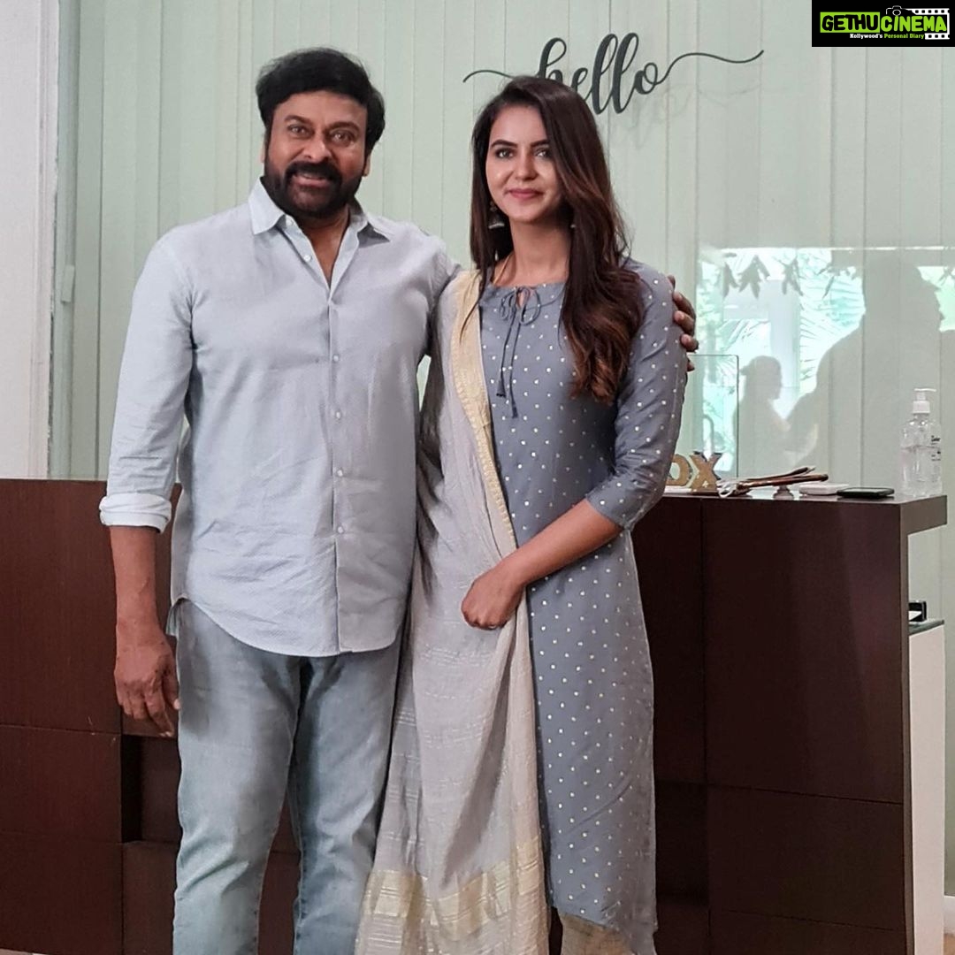 Chaitra Reddy Instagram - Meeting him was Uber cool feel 🥰 @chiranjeevikonidela ❤️