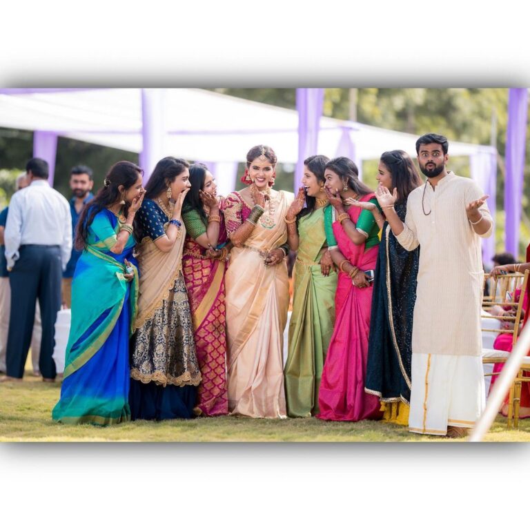 Chaitra Reddy Instagram - Thrilled cannot describe what I feel to have you all standing by my side, as my Maid of Honor, on one of the important days of my life. It took u guys just 10 secs to pull me out from my stress and made me laugh like never before Friends have come and gone, but each of you stayed by my side, loved and supported me when I needed it most. I want to thank each of you for being the best friends a girl could ask for. You all are so beautiful inside and out ! I love each and every one of you! I owe you all so much more than a post ! You all will forever be my girls, maddy boy, best friends, family ❤️ Emotions were beautiful captured by @camerasenthil 🥰