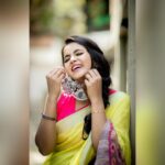 Chaitra Reddy Instagram - 💖💛 • • • Saree : Sareegasm Jewelry : bcos_its_silver Blouse : yoshnasbyela Click: camerasenthil Mua : jozing_makeup Hairdo : vyshalisundaram_hairstylist Location: thelightupstore