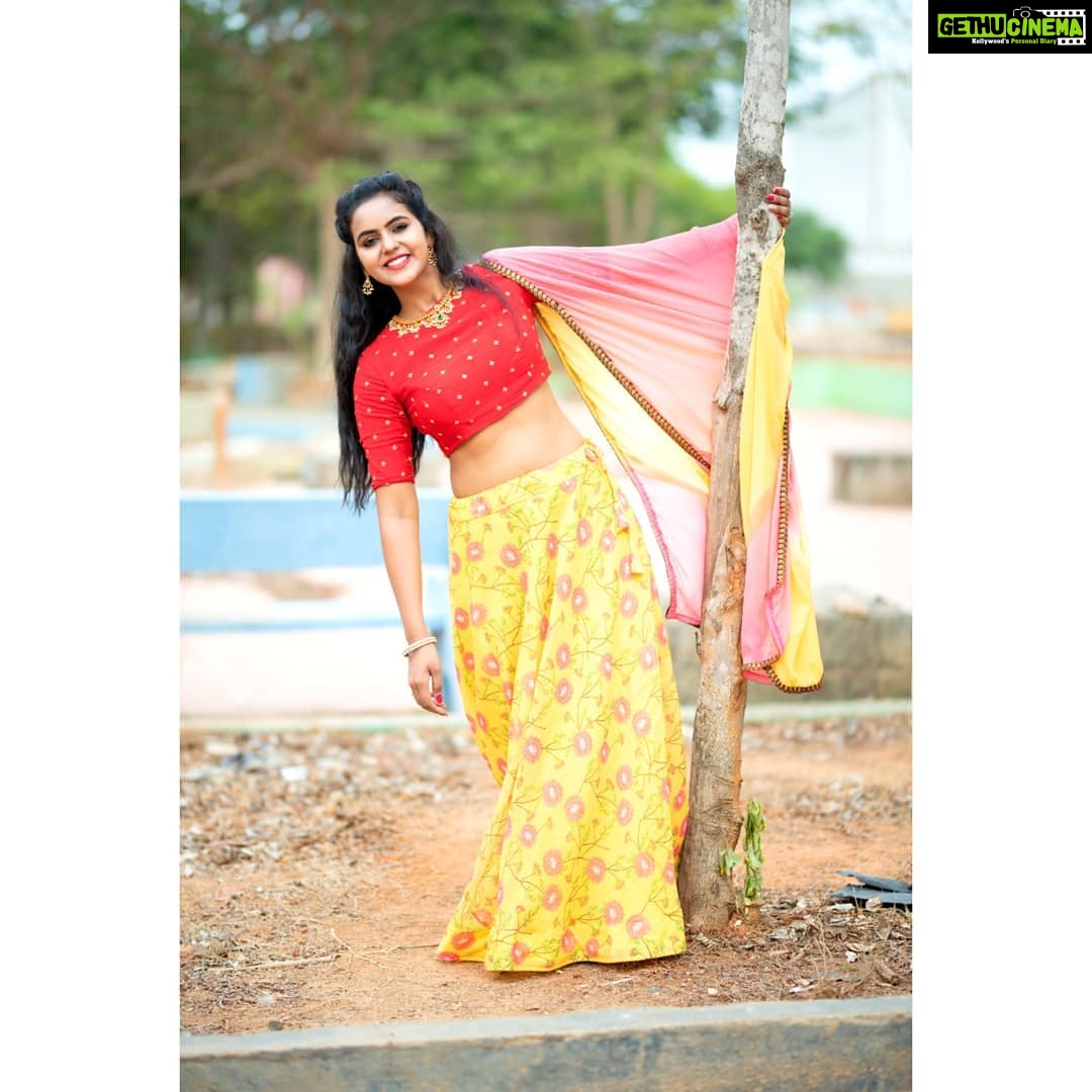 Chaitra Reddy Instagram - °•COLOR-FULL•° •°•° •°•° •°•° •°•° Costume courtesy: @yoshnasbyela ♥️ Jewellery by:@lumibellafashion ♥️ MUA: @chaitrareddy_official 🤭that's me 💁