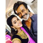 Chaitra Reddy Instagram - Meeting him is a dream for anyone😍! But my dream came true❤️! #thalaivar #rajini_sir #mygod#kaala#kaalakarikaalan