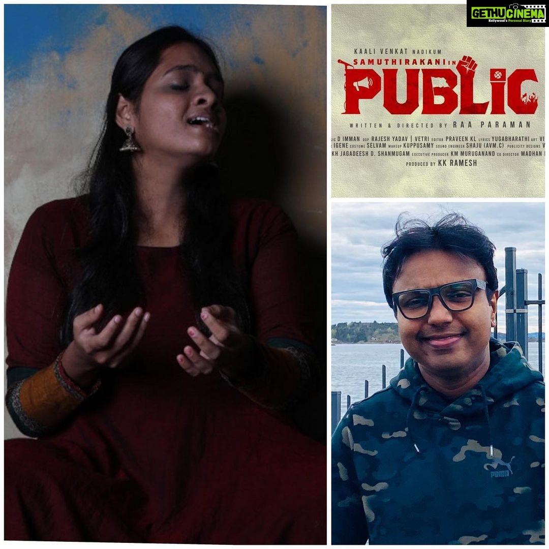 D. Imman Instagram - Roped in Rising Singer Swasthika Swaminathan for a soulful song in my upcoming film #Public Can’t wait for you to listen! Lyric by Yugabharathi! A #DImmanMusical Praise God!