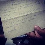 Darshana Rajendran Instagram - Kuttappikku Maamante Chakkaraummakal. Randu Packet :) Samama wrote this letter to Amma and Acha in 1986 and sent two packets of kisses for Baachi.