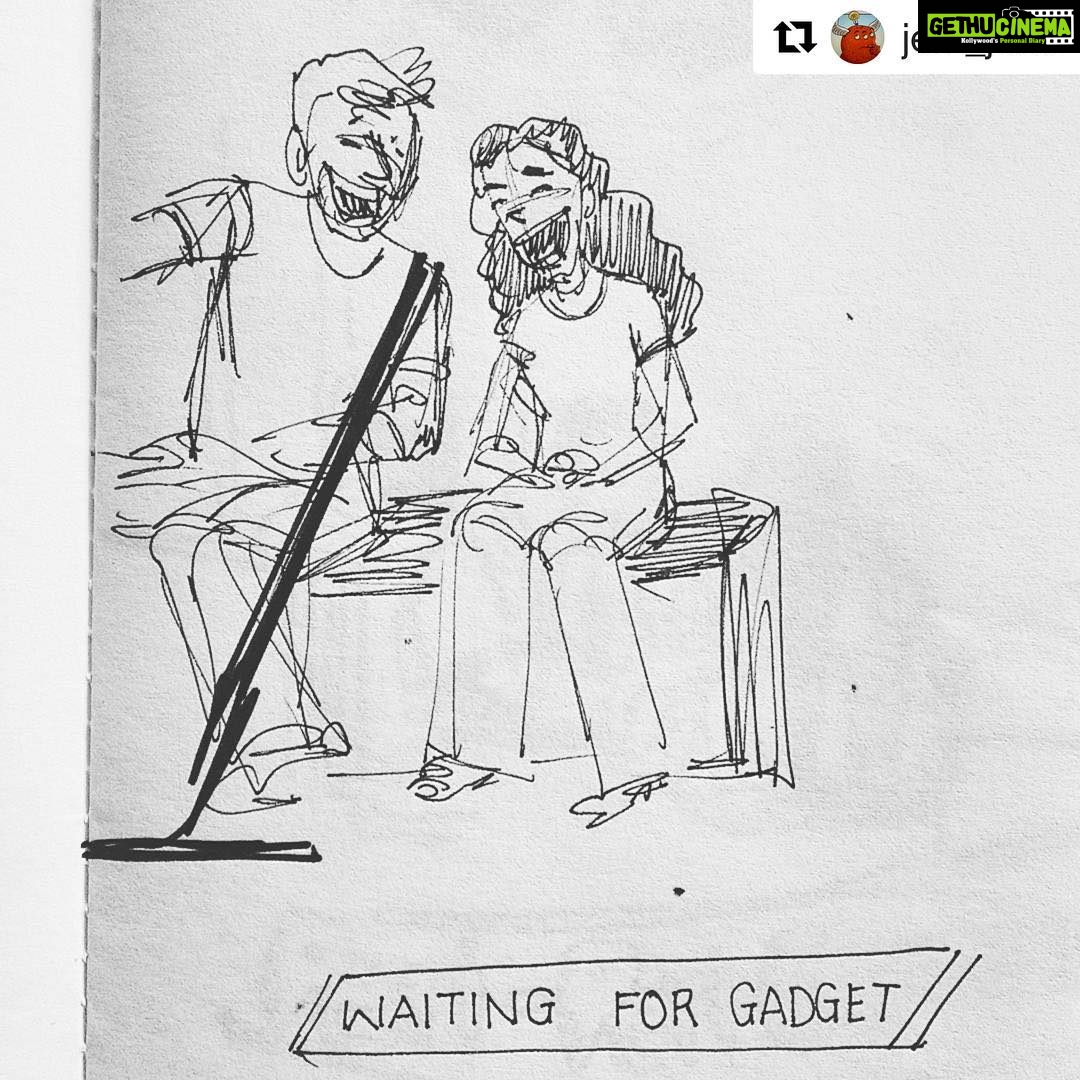 Darshana Rajendran Instagram - @jem_jose made this sketch of @rijulray and me after watching our 'Monkey and the Mobile' show in Chennai. So much love :) @jem_jose with @repostapp γ»γ»γ» I had the e most wonderful experience a while back of watching the play 'Monkey and the Mobile' by Perch. Not only were the stages of human-phone relationship beautifully interpreted and choreographed, it was a joy for me to watch my friend @darshanarajendran blow our minds away with her stellar performance. Looking forward to your project ya Darshana ππ . . #chennai #theatre #monkeyandthemobile #sketchbooks #doodle #people #liveshow