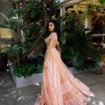 Deepti Sati Instagram - Deepti Sati (@deeptisati) in our Peach Lace lehenga set. 🧡🫶🏼 Featured here is our hand dyed peach lehenga set with delicate Chantilly Lace details. The blouse is heavily hand embroidered with frilled lace cap sleeves. The elaborate skirt comes in peach tulle with chantilly lace trims and lined with rich satin. Paired off with matching tulle dupatta with gold buttas.✨ DM to place your custom orders 🛒 Photographer: @clintsoman Makeup&Hair: @vijetha_karthik . . . #wedding #weddingdress #weddingoutfit #deeptisati #vocalforlocal #handembroidery #onlineshopping peachlehenga #lehenga #peach #lacelehenga #embellished #indiandesigners #bridal #lehengalove #bridalfashion #chantilly #lehenga #lehengas #indianwear #indianwedding #bridal #bridallehenga #chantillylace