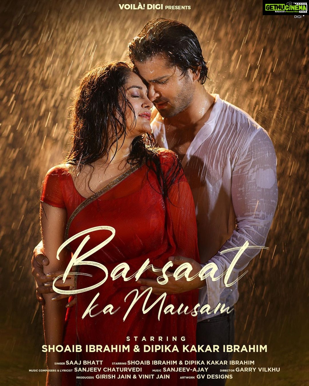 Dipika Kakar Instagram - 'Barsaat Ka Mausam' aaya hai 🌧♥️ Our First Ever  Baarish waala Romantic song releasing on 4th of July 2022 on @voila_digi  Singer: @saaj__bhatt Starring: @shoaib2087 & @ Music