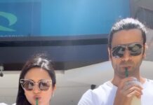 Divyanka Tripathi Instagram - Found a new way to drink our coconut milkshake. How many spins do you reckon we would have finished the drink in? 1. 32 2. 64 3. 98 4. None of the above
