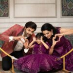 Ganesh Venkatraman Instagram - Happy "3" Sammy's 👗- Beautifully designed by our darling @sowmyz_couture 💜 Thank you for giving the best as always 💜 #samairaganesh #3yrsold #growingupfast