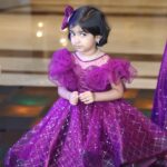 Ganesh Venkatraman Instagram - Happy "3" Sammy's 👗- Beautifully designed by our darling @sowmyz_couture 💜 Thank you for giving the best as always 💜 #samairaganesh #3yrsold #growingupfast