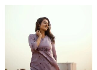 Gayathrie Instagram - Caught a beautiful sunset between #vikram promotions Styled by @bhavyasundar Photo - @ojascreativephotography . . #gayathrieshankar #gayathrie #kollywood