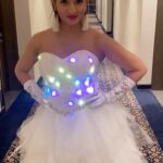 Harshika Poonacha Instagram - Lights camera action ♥️♥️♥️ Beautiful dress with lights designed by the amazing @laxmikrishnaofficial 🥰 MUH @soverpukhrambam VC @lokesh_11239 The Leela Bhartiya City Bengaluru