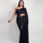 Hebah Patel Instagram - For the launch of #theblackcoat on zee5 👗: @adabymehar @kishandasjewellery @who_wore_what_when @d.shubham_j 💄: @gulzarrwalaani @styliciousbysam 📸: @kalyanyasaswi