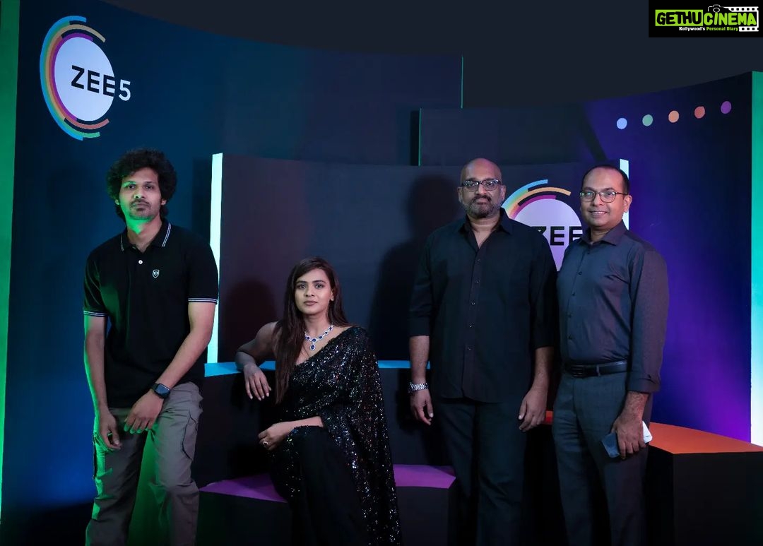 Hebah Patel Instagram - They might not be the Men-In-Black, but they are super smart! Here’s our clever cast from ‘The Black Coat’ Don’t go by the name, you’ll love them. #GetHookedToZee5 #ChustuneUndipotaaru #HookedToZee5 @ihebahp @rathnamzz_karthik @kamana10