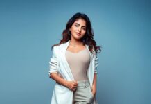 Iswarya Menon Instagram - #bossbabe 😉🤍 . @storiesbypreetham @priyaa.karan @ramya_mua @sabitha_seenu_hairstylist @oppein_chennai