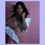 Jennifer Winget Instagram - A rumour can travel half way around the world, while the truth is still layering her necklaces!😉 Styling: @simmerouquai Hair: @vanessafernandes19 @bbluntindia Makeup: @mukeshpatilmakeup Pink Co-ords: @a.la.modebyakanksha Photographed by: @harshphotography11