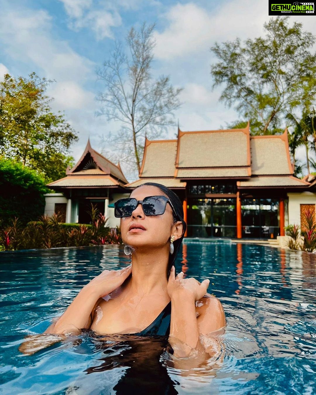 Jennifer Winget Instagram - Villa days at @banyantreephuket Picturesque views that are stunning by day and mesmerising by night. Absolute bliss in my private sanctuary. #lagunaphuket #banyantreephuket #poolvillas #vacationmode #jenniferwinget #staygatherexperience Banyantree Phuket
