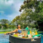 Jennifer Winget Instagram - All happiness depends on a liesurely breakfast….and mine came in floating! #CanGetUsedToThis #FloatingBreakfast #LagunaPhuket #Thailand #banyantreephuket Banyantree Phuket