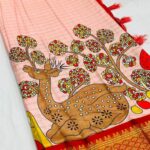 Joy Crizildaa Instagram – To place an order Kindly DM ! ❤️
Disclaimer : color may appear slightly different due to photography
No exchange or return
Unpacking video must for any sort of damage complaints
Threads here and there, missing threads,colour smudges are not considered as damage as they are the result in hand woven sarees.