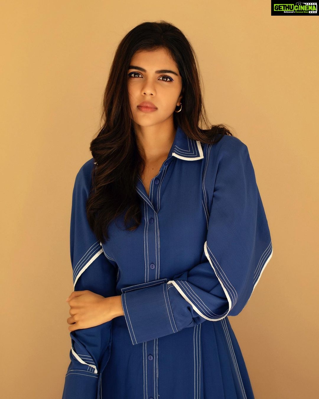 Kalyani Priyadarshan Instagram - For #maanadu promotions Shot by @kiransaphotography Styling @openhousestudio.in @pallavi_85 Wearing @lovebirds.studio @bershka Makeup @amitkagda