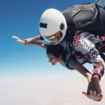 Kalyani Priyadarshan Instagram - Smiling outside, crying inside. ✈️☀️☁️🪂 Skydive Dubai