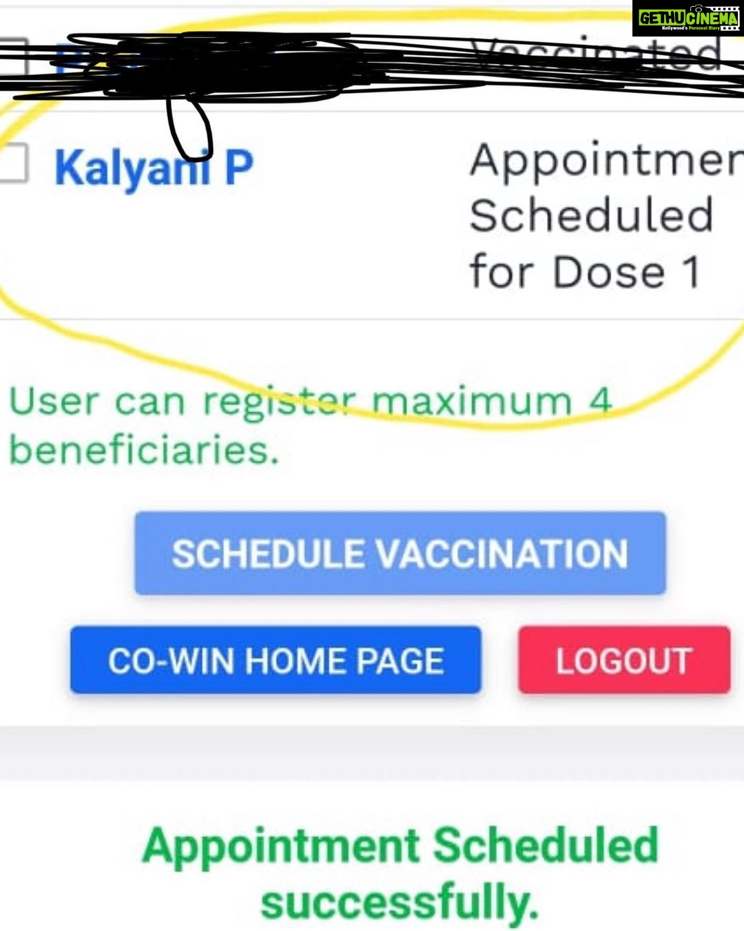 Kalyani Priyadarshan Instagram - It’s been over 24 hours since I got my first dose of the vaccine. Feel a bit fatigued but relieved 😊 I thought I’ll recount my experience and how I went about it because there seems to be a lot of hesitation and confusion about the process. It’s a bit of a long post because I’m going over registration , scheduling, the shot and what it feels like after - and Instagram doesn’t let me post such a long caption. Swipe to read —>